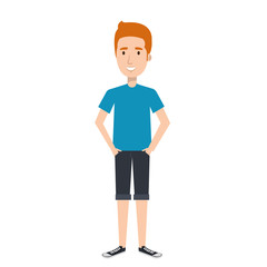 young man model avatar character vector illustration design