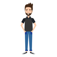 young man model avatar character vector illustration design
