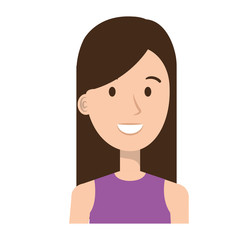 beautiful and young woman character vector illustration design