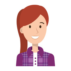 beautiful and young woman character vector illustration design