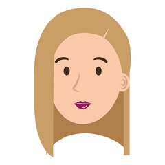 beautiful and young woman head character vector illustration design