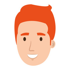 young man head avatar character vector illustration design