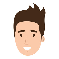 young man head avatar character vector illustration design