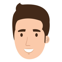 young man head avatar character vector illustration design