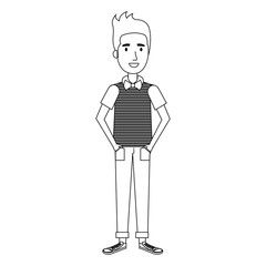 young man model avatar character vector illustration design