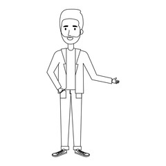 young man model avatar character vector illustration design