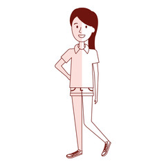 beautiful and young woman character vector illustration design