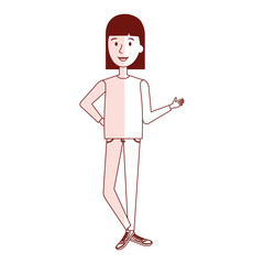 beautiful and young woman character vector illustration design