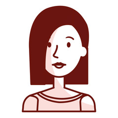 beautiful and young woman character vector illustration design