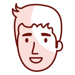 young man head avatar character vector illustration design