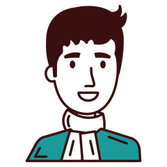 young man model avatar character vector illustration design