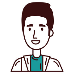 young man model avatar character vector illustration design