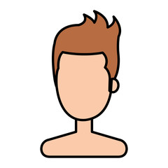 young man shirtless avatar character vector illustration design
