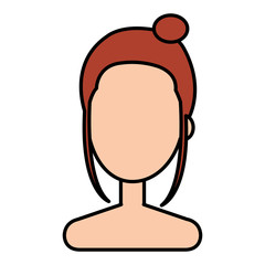 beautiful and young woman shirtless character vector illustration design