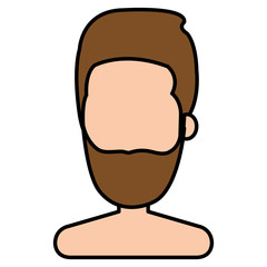 young man shirtless avatar character vector illustration design