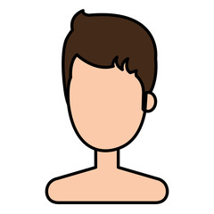 young man shirtless avatar character vector illustration design