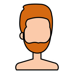 young man shirtless avatar character vector illustration design