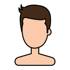 young man shirtless avatar character vector illustration design