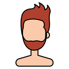 young man shirtless avatar character vector illustration design