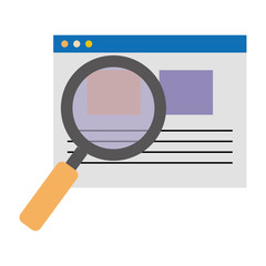 search magnifying glass with template vector illustration design