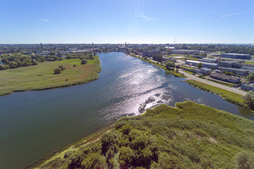 Liepaja lake and city, Latvia.