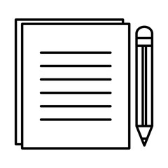 document with pencil isolated iconvector illustration design