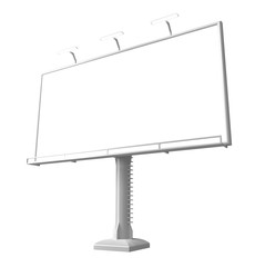 Obraz premium 3D rendering of blank billboard (empty advertisement) isolated on white background