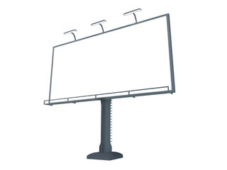 Obraz premium 3D rendering of blank billboard (empty advertisement) isolated on white background