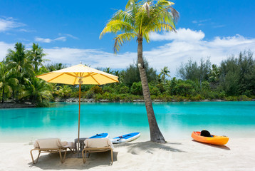 Relaxing at the beach in Bora Bora