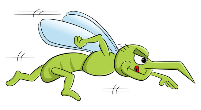 blutr&uuml;nstiger Cartoon Moskito 