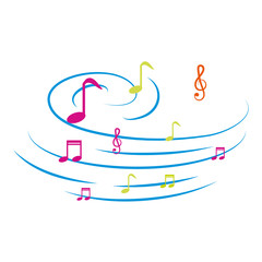 Naklejka premium music notes pattern background vector illustration design