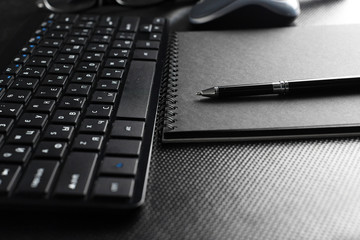 Office desk table, clolse up