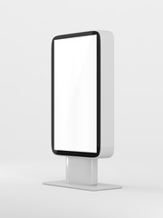 Outdoor Advertising Stand Display (empty banner lightbox) - mockup template isolated on white. 3D rendering