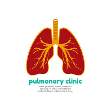 Template logo for human lungs. Pulmonary clinic