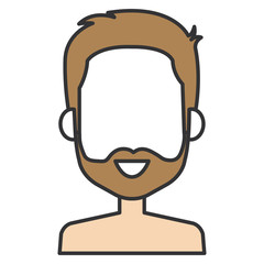 young man shirtless avatar character vector illustration design