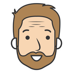 cute grandfather head avatar character vector illustration design