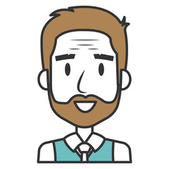 cute grandfather avatar character vector illustration design