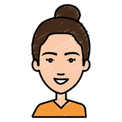 beautiful and young woman character vector illustration design