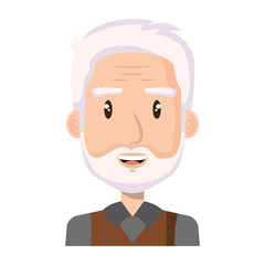 cute grandfather avatar character vector illustration design