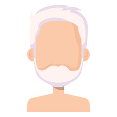 cute grandfather shirtless avatar character vector illustration design