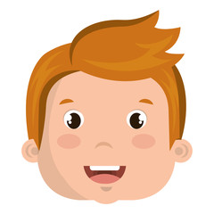 cute boy head avatar character vector illustration design