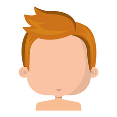 cute boy shirtless avatar character vector illustration design