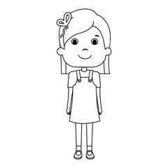 cute little girl character vector illustration design