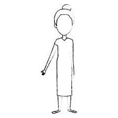 cute grandmother avatar character vector illustration design