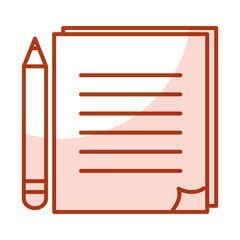 document with pencil isolated iconvector illustration design