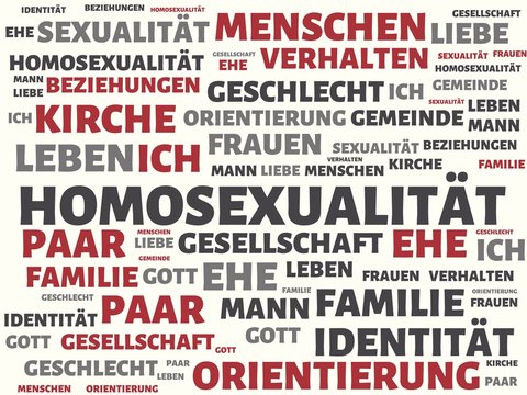 HOMOSEXUALITÄT - Bilder mit Wörtern aus dem Bereich Homosexualität, Wort, Bild, Illustration
