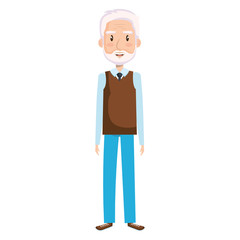 cute grandfather avatar character vector illustration design