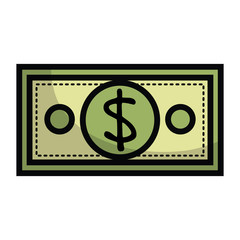bill dollar isolated icon vector illustration design