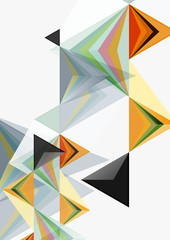 Triangular low poly vector a4 size geometric abstract template