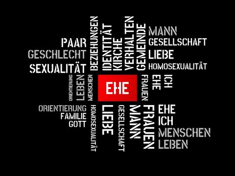 EHE - Bilder mit Wörtern aus dem Bereich Homosexualität, Wort, Bild, Illustration